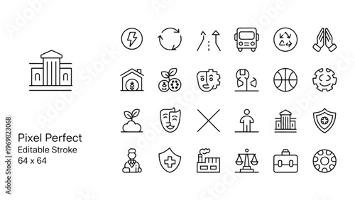 Assorted icons depicting various types of transportation and delivery methods Vector