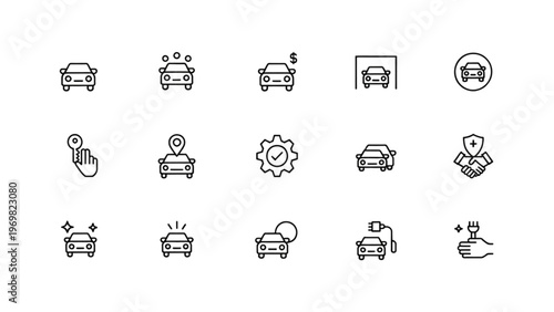 Collection of diverse icons representing various vehicles and transportation modes Vector