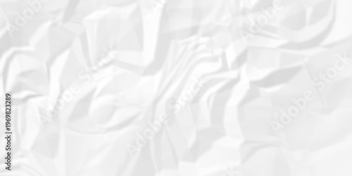 Crumple crushed white paper obsolete rumple craft design. wrinkle ripped cardboard crumple aged closeup recycled document grunge paper background.