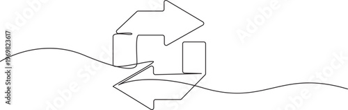 single Continuous line art drawing of upward pointing arrows, concept for growth, progress, or success,Continuous one line drawing of an arrow pointing up representing growth success