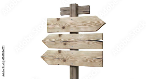 Wooden Directional Signpost with Multiple Blank Arrows
