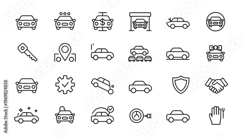 Assorted icons depicting various household and office items and activities Vector