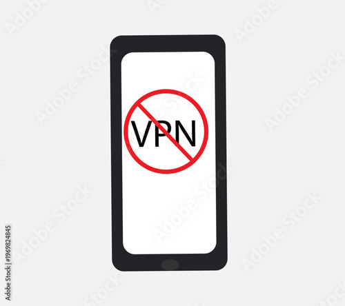black smartphone, VPN, VPN ban, sign, icon, 