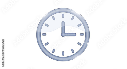 Clock icon showing 3 o'clock time, time management concept