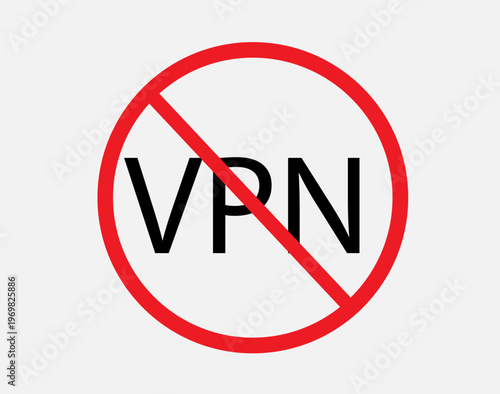VPN, VPN ban, sign, icon, isolate,