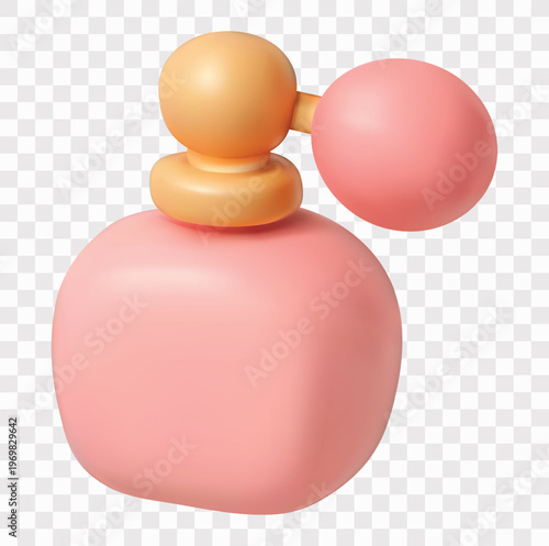 Coquette Soft Girl Aesthetic Vector Icon Set | 3D icon set | a perfume bottle