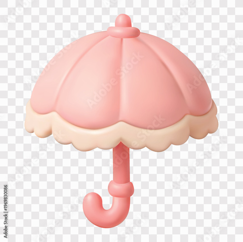 Coquette Soft Girl Aesthetic Vector Icon Set | 3D icon set | an umbrella