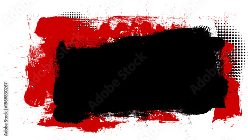 red black brush watercolor ink painting banner panel artistic grunge graphic style abstract background