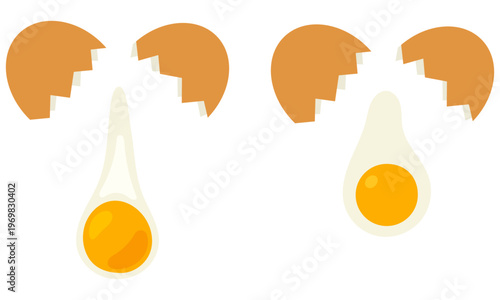 割れた卵のイラストセット