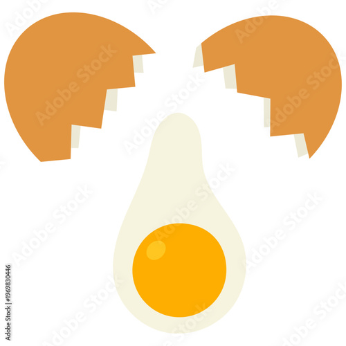 かわいい割れた卵のイラスト