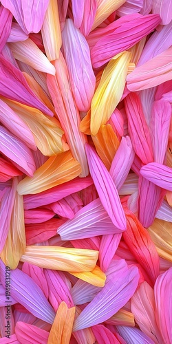 Beautifully Artistic Arrangement of Colorful Petals in a Delicate Floral Design with Vibrant Tones