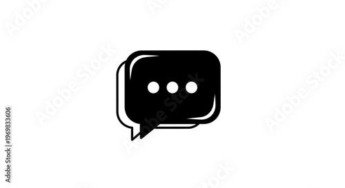 Black Speech Bubble Icon.