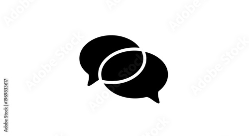 Black speech bubbles icon.