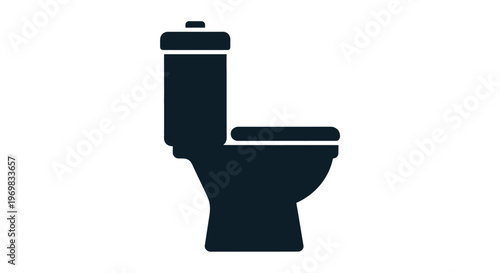 Black Toilet Bowl Icon.