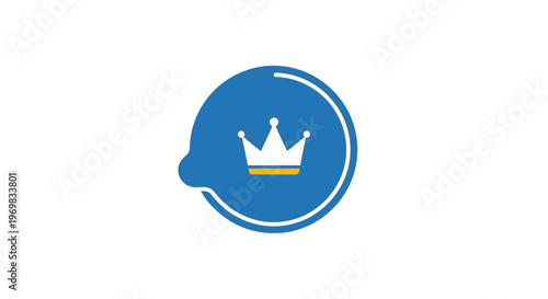 Blue Crown Icon Design.