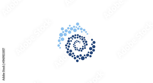 Blue dots spiral design pattern.
