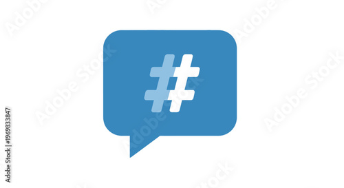 Blue Hashtag Social Media Symbol.
