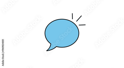 Blue Speech Bubble Icon.