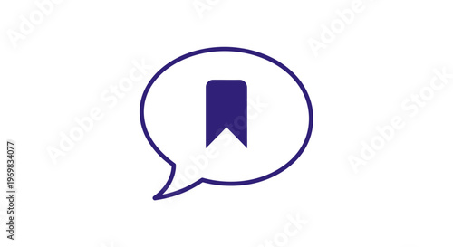Bookmark in speech bubble icon.