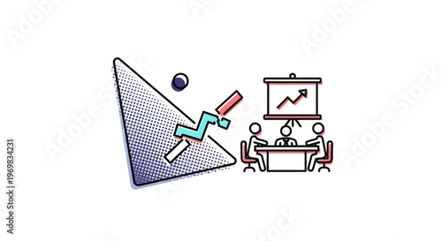 Business presentation with graph.