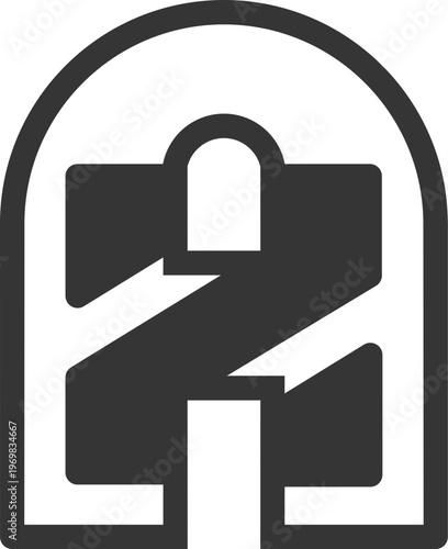 the logo consists of the letter A Z. Abstract, outline and elegant.