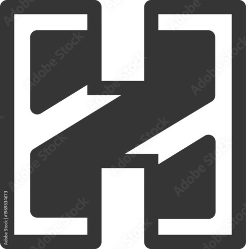 the logo consists of the letter H Z. Abstract, outline and elegant.