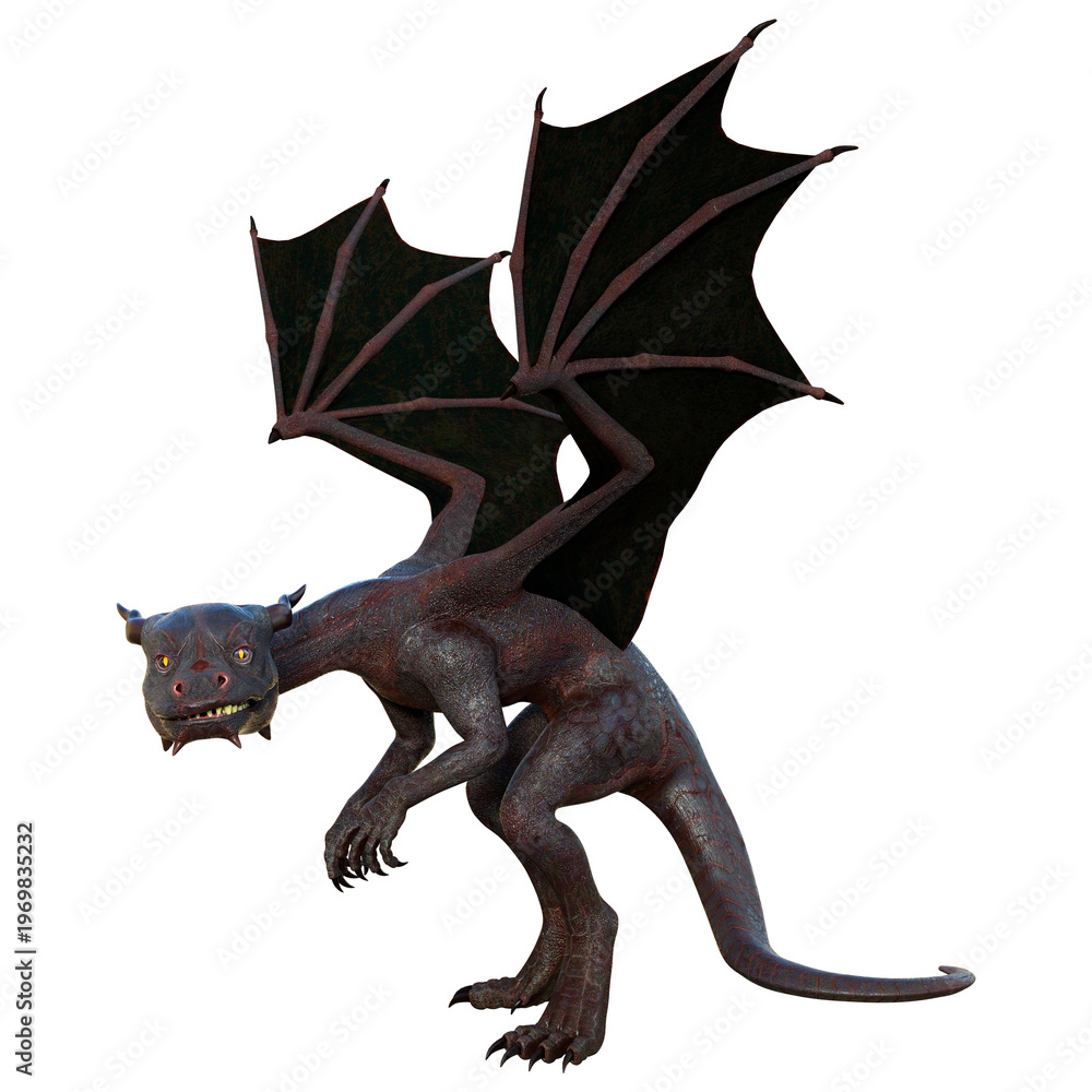 Fototapeta premium 3D Rendering Fairy Tale Dragon on White