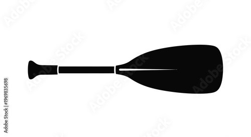 A black paddle shown in profile a simple and striking silhouette