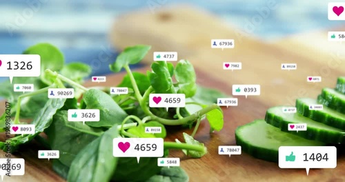 Badge appearing over greens,cucumber causing badges popping rising as view panning showing likes