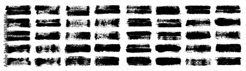 Grunge brush strokes, lines, ink smudges, hand-drawn scribble shapes. Handmade sketchy marks, acrylic stains, charcoal streaks. Paint textures, dry brush effect. Marker underline. Vector illustration