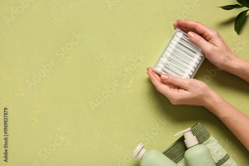 Female hands with cotton bu...