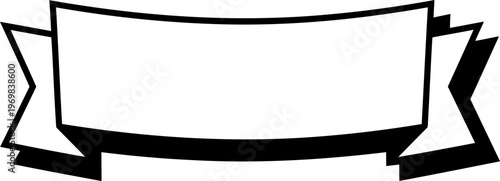 blank vintage ribbon banner with ornamental edges on transparent background, decorative scroll label design