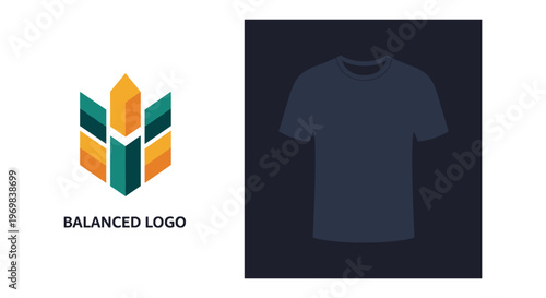 Dark blue t-shirt on black background with balanced for branding