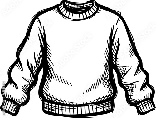 Cozy knitted sweater with ribbed cuffs and hem, casual warm clothing for cold weather and layering