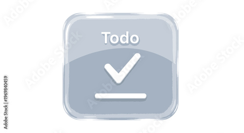 Todo App Icon with Check Mark, Task Management Concept