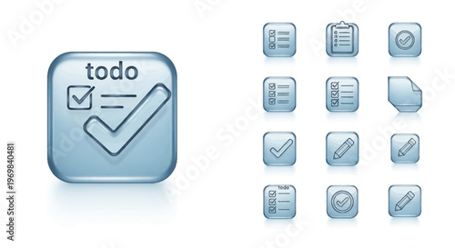 Todo list icons set. Checklist, task management concept