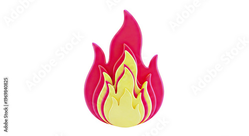 Stylized 3D Fire Icon