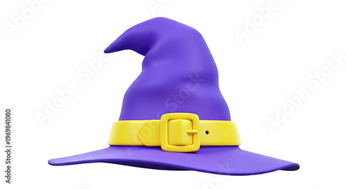 Purple Witch Hat with Yellow Buckle