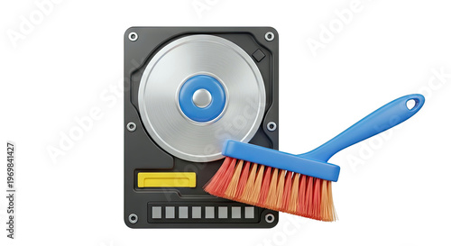 Hard drive cleaning icon