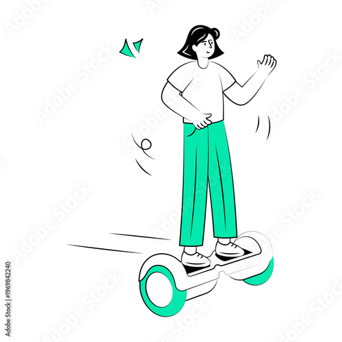 A hand drawn style illustration of a segway

