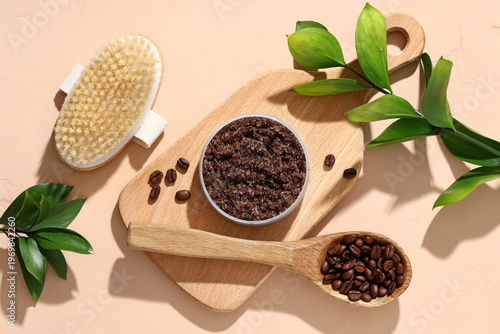 Jar of coffee body scrub wi...