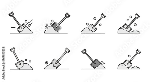 Shovels digging into the ground.