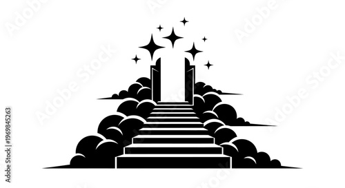 Stairway to heaven with stars.