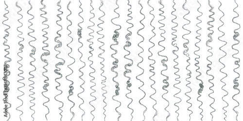 Minimalist Seamless Zigzag Line Pattern – Dusty Teal Watercolor Squiggles on Clean White Background