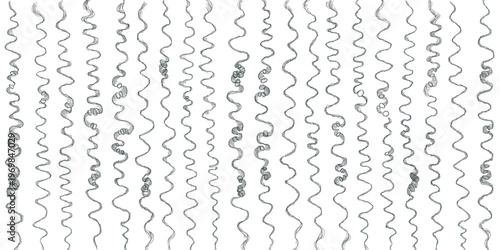 Minimalist Seamless Zigzag Line Pattern – Dusty Teal Watercolor Squiggles on Clean White Background