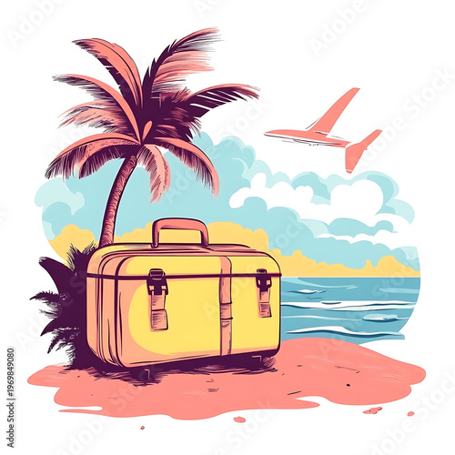 Vibrant Vacation Theme Illustration Vector Design