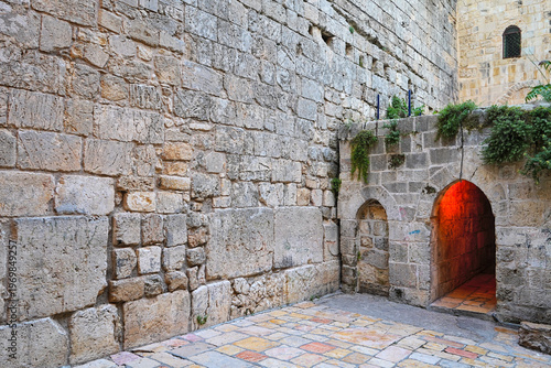Bild auf Leinwand The Little Western Wall in the Old City of Jerusalem,Israel.