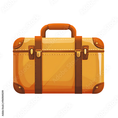 Minimal Travel Suitcase Icon Illustration