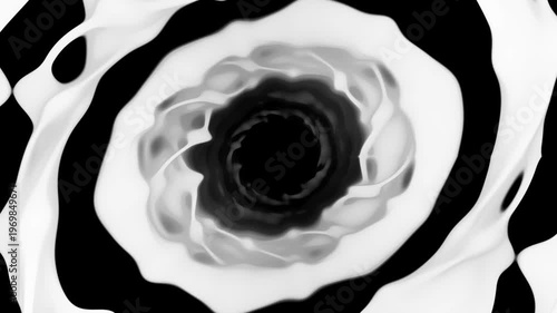 Abstract Black and White Organic Tunnel Flow