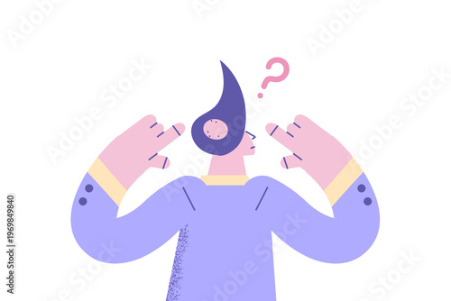 Man feel confused show bald hair with alopecia